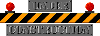 Animated picture of a construction barrier with two flashing red lights. It says Under Construction.